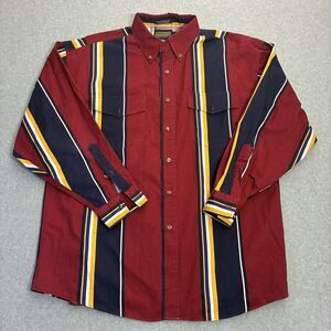 Panhandle Slim Western Shirt Mens Large Striped Red Button Down Cowboy Vintage